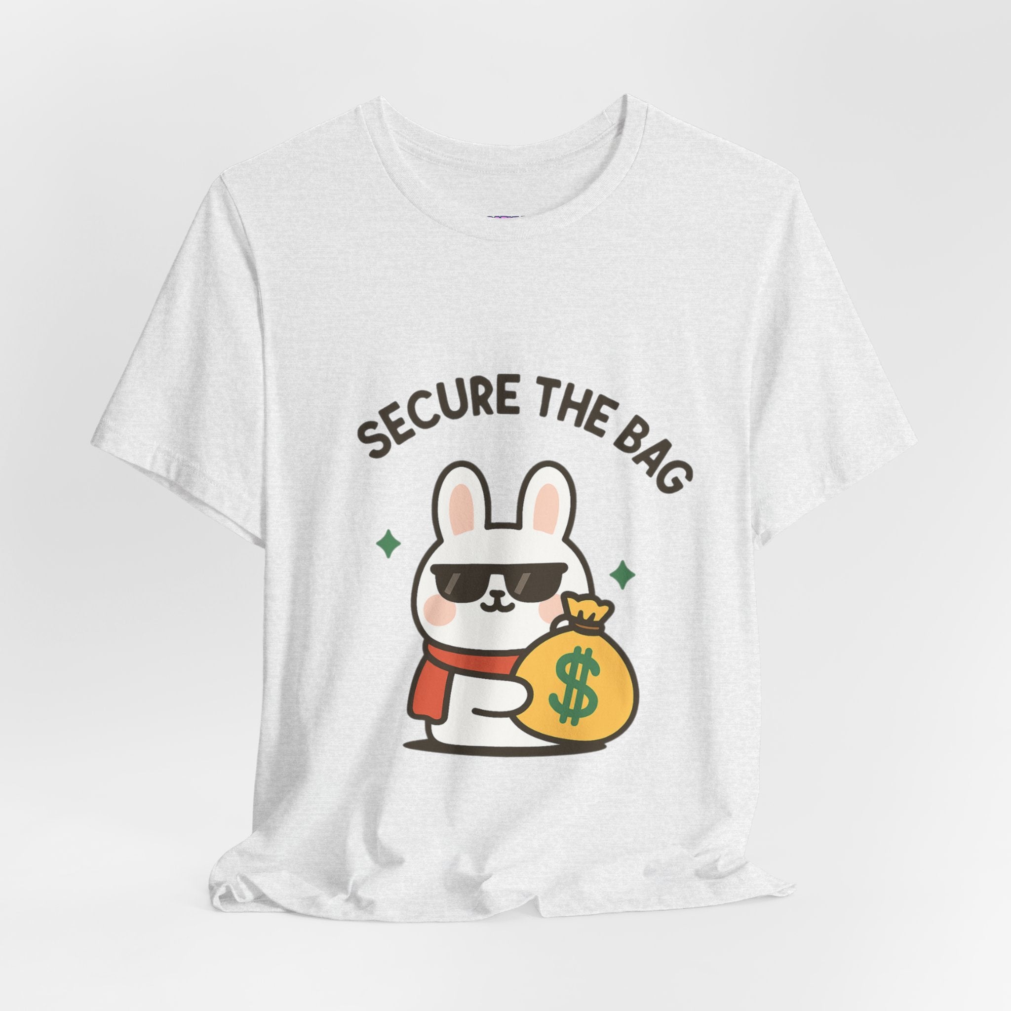 Capymo Family Kawaii Bunny Soft Cotton T-Shirt – "Secure the Bag" "Toto" The Bunny Cute Tee (Unisex)