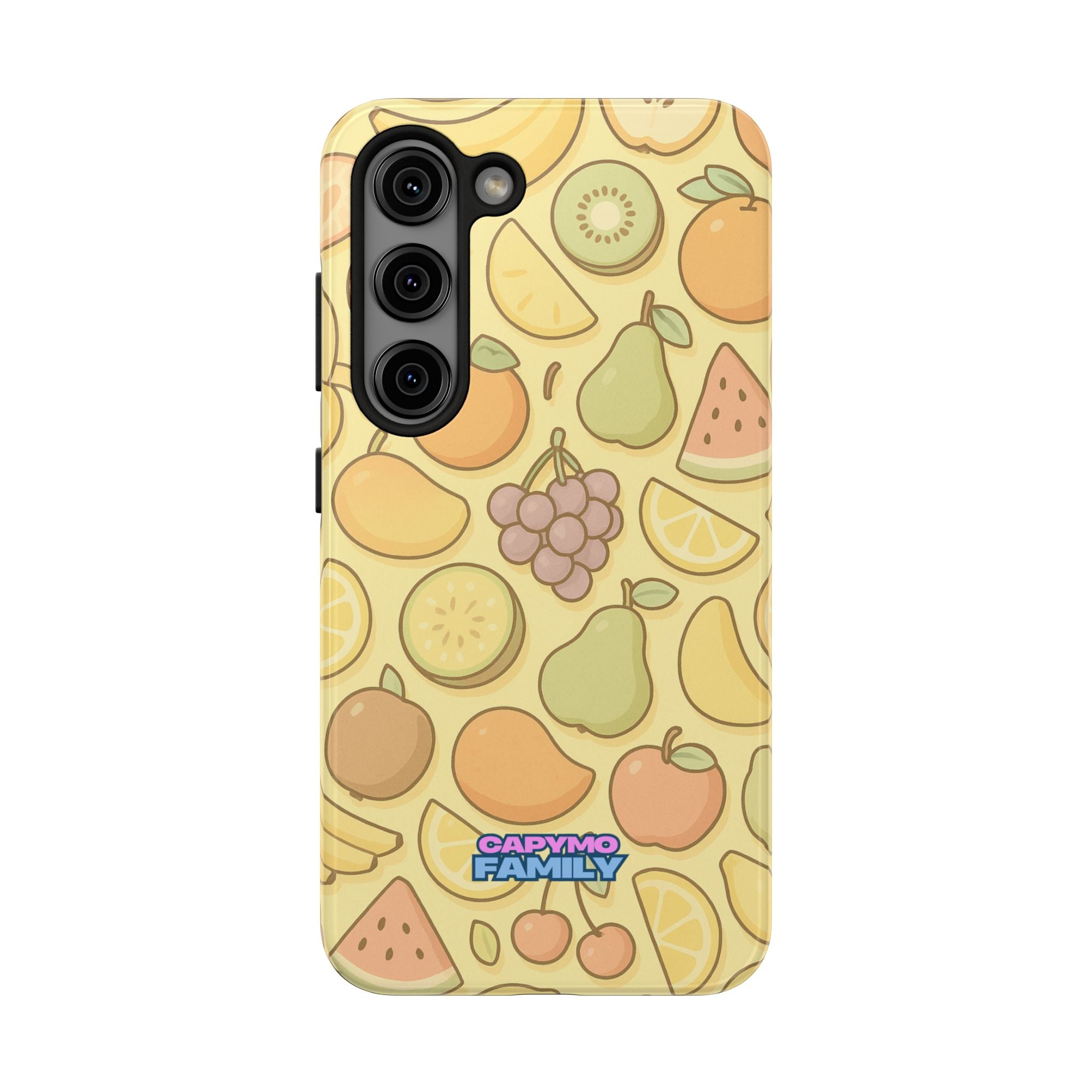 Capymo Family Kawaii Fruit Phone Case – Cute Aesthetic iPhone Cover with Citrus & Summer Vibes