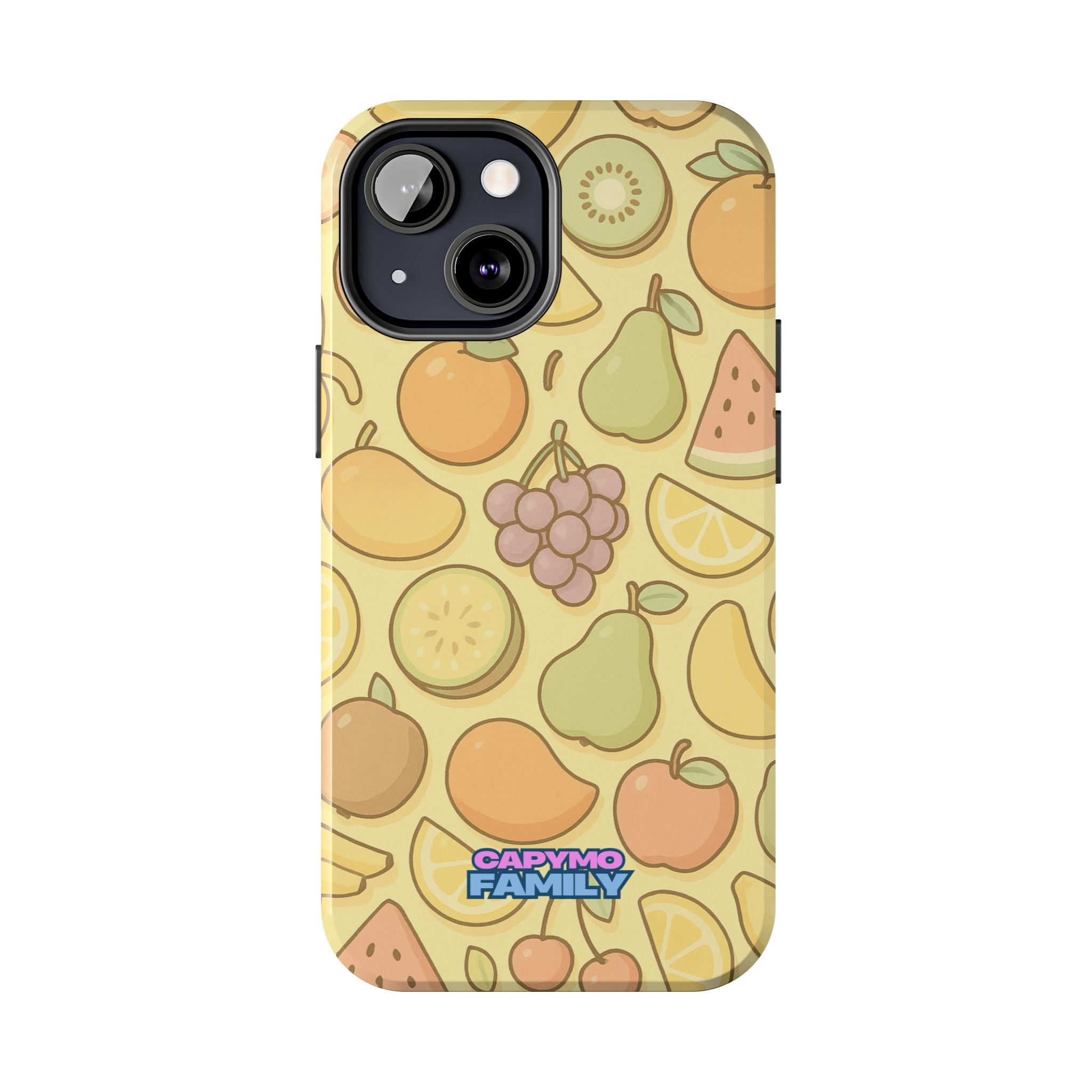 Capymo Family Kawaii Fruit Phone Case – Cute Aesthetic iPhone Cover with Citrus & Summer Vibes