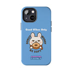 Capymo Family “Donut Worry, Be Soft” Phone Case – Cute Bunny & Donut Positive Vibes Cover