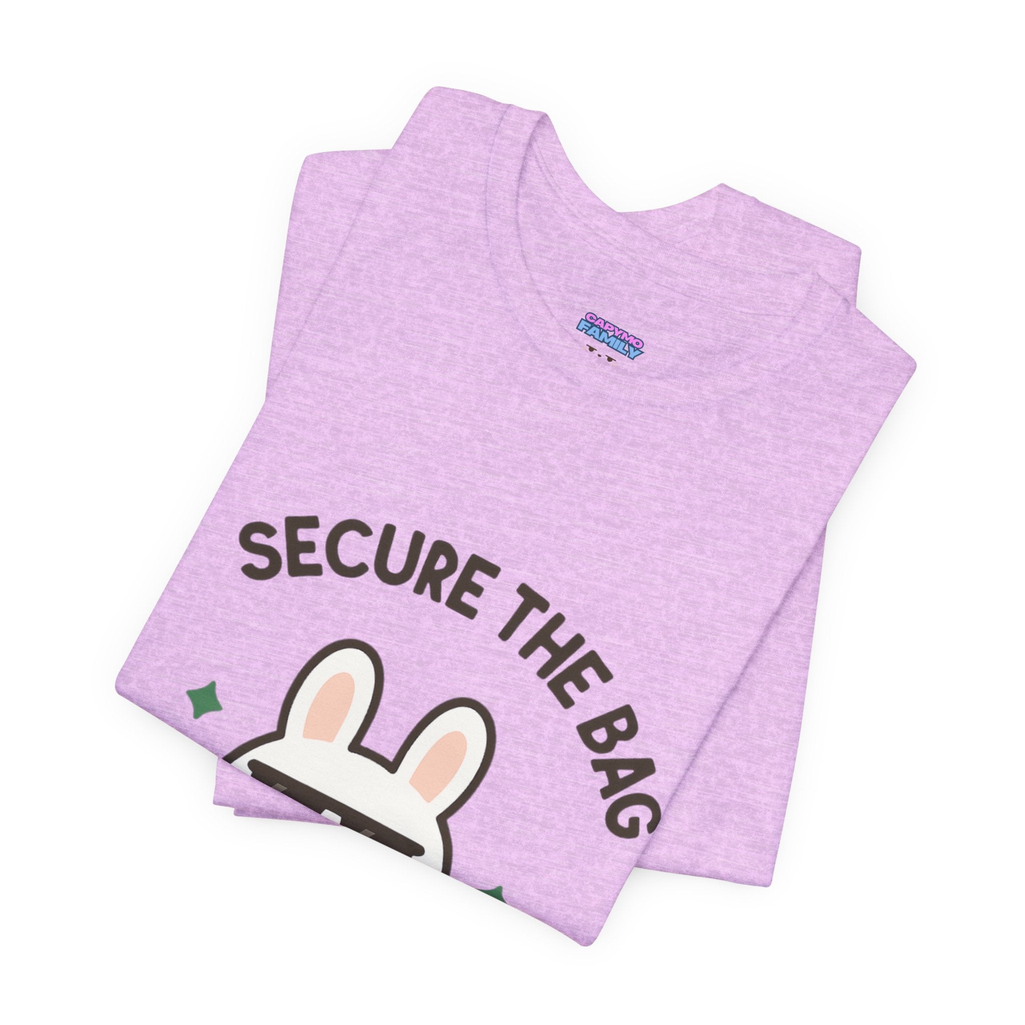 Capymo Family Kawaii Bunny Soft Cotton T-Shirt – "Secure the Bag" "Toto" The Bunny Cute Tee (Unisex)