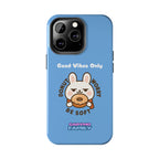 Capymo Family “Donut Worry, Be Soft” Phone Case – Cute Bunny & Donut Positive Vibes Cover