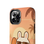 Capymo Family Sunset Surf Bunny Phone Case – Tropical Beach Skateboard Bunny "Toto" Phone Case
