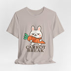 capymo Family Cute Carrot Break Bunny Tee - Unisex Jersey Short Sleeve Tee, Funny Animal Shirt, Spring Gift, Cute Graphic Tee, Gift for Bunny Lovers