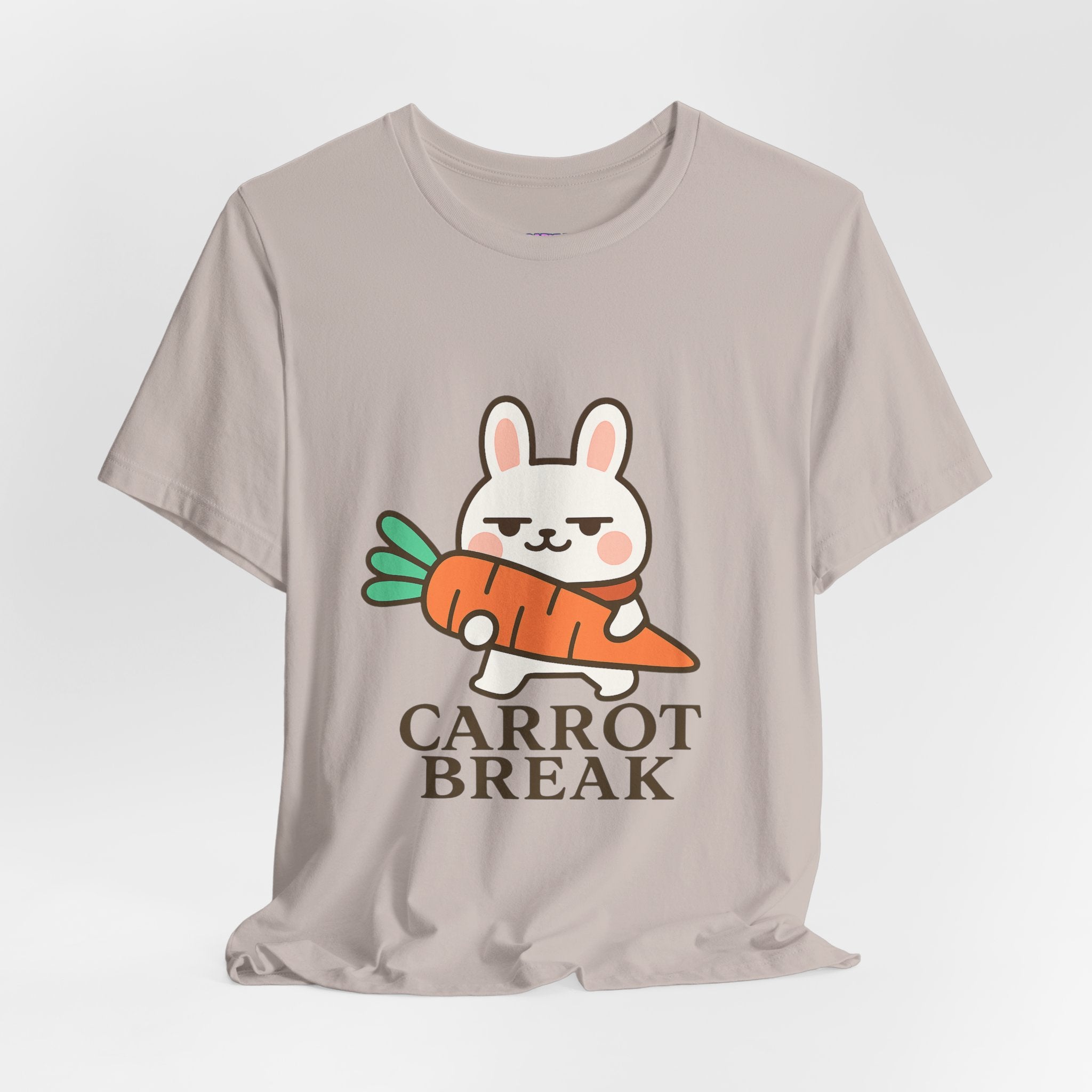 capymo Family Cute Carrot Break Bunny Tee - Unisex Jersey Short Sleeve Tee, Funny Animal Shirt, Spring Gift, Cute Graphic Tee, Gift for Bunny Lovers