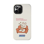 Capymo Family “Be Gentle With Yourself” Phone Case – Cozy Bunny Self-Care Quote Cover