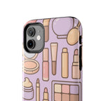 Capymo Family Kawaii Makeup Phone Case – Cute Girly iPhone Cover with Cosmetic Beauty Pattern