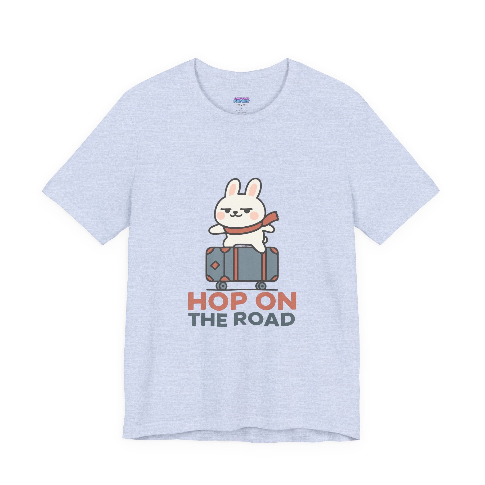 Capymo Family Adventurous Bunny Graphic Tee | Family Travel Shirt, Cute Animal T-Shirt, Fun Summer Outfit, Gift for Travelers, Vacation Wear