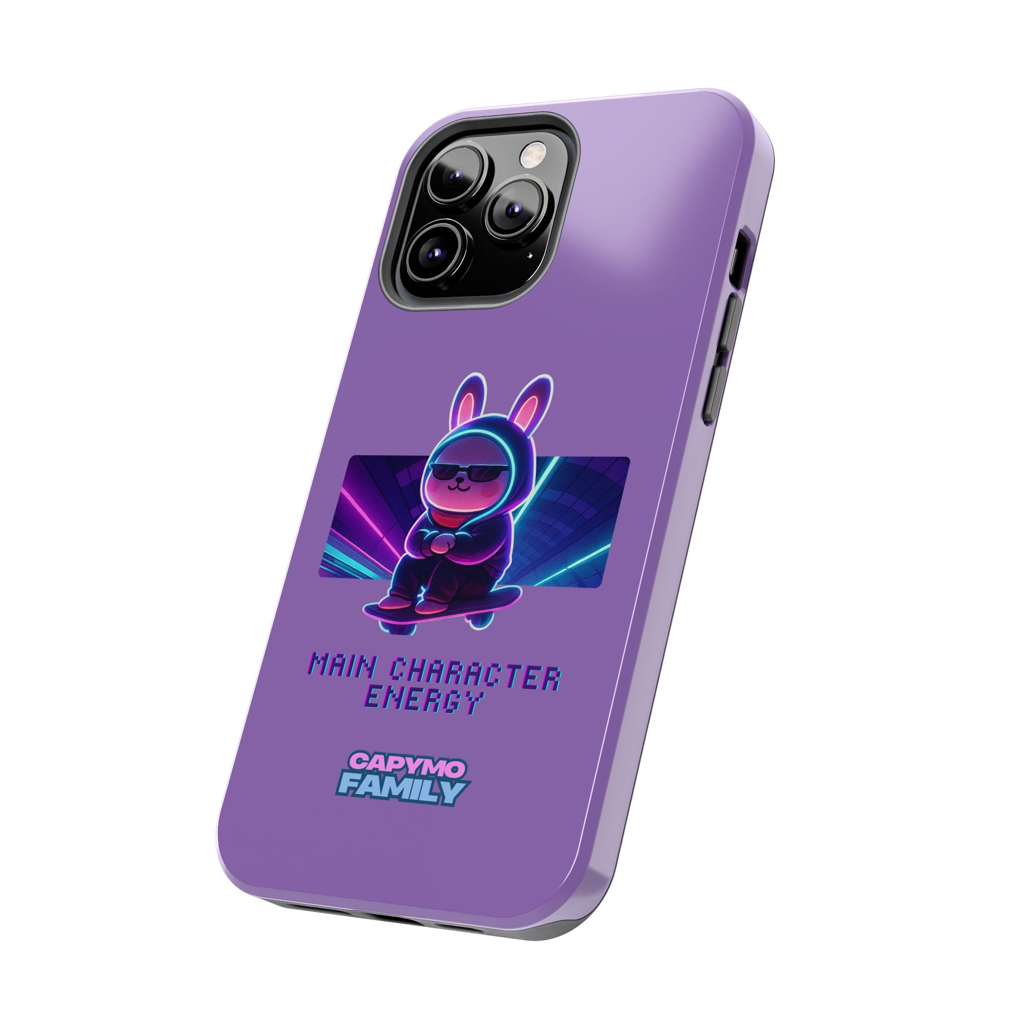 Capymo Family “Main Character Energy” Phone Case – Cyber Bunny Toto Aesthetic Cover