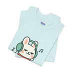 Capymo Family Cute Bunny Music Unisex Tee, Soft Beats Only, Gift for Music Lovers, Relaxed Fit T-Shirt, Animal Lover Apparel, Casual Wear