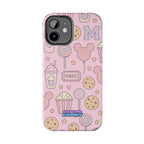 Capymo Family Kawaii Magic Snack Phone Case – Pastel Candy, Popcorn & Cookie Pattern Cover