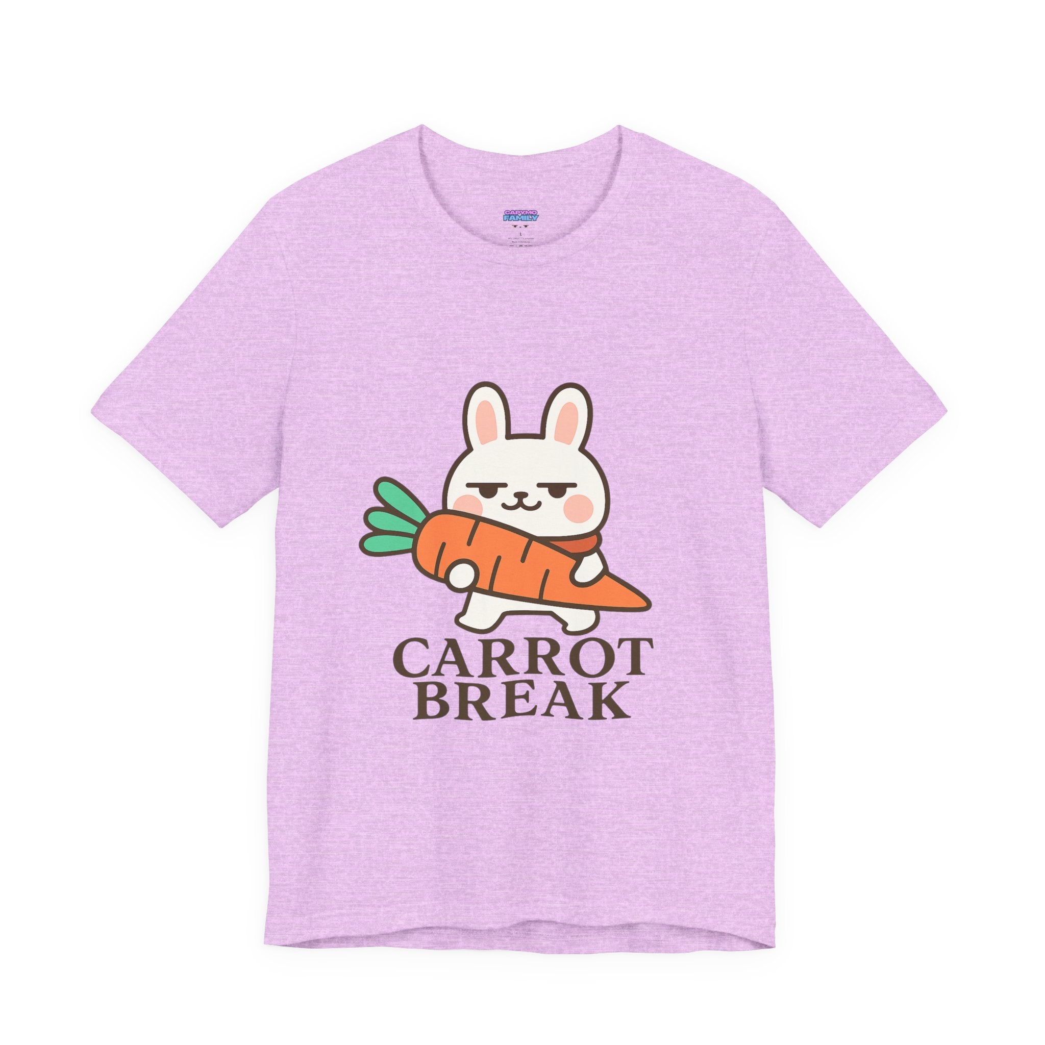 capymo Family Cute Carrot Break Bunny Tee - Unisex Jersey Short Sleeve Tee, Funny Animal Shirt, Spring Gift, Cute Graphic Tee, Gift for Bunny Lovers
