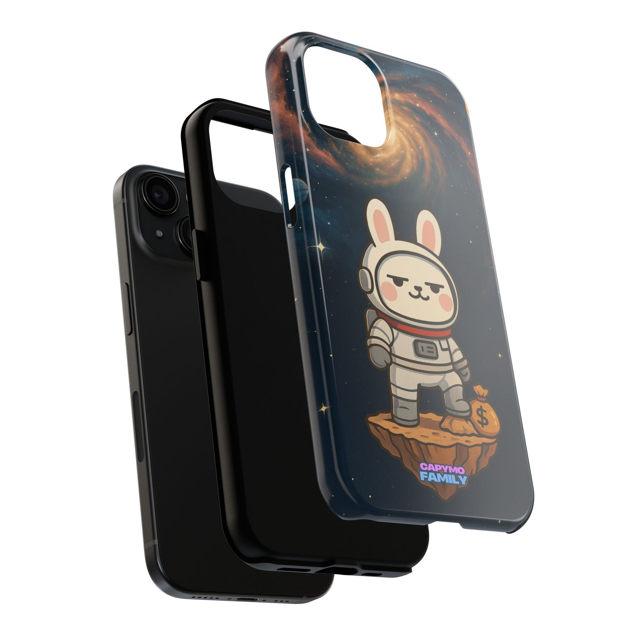 Capymo Family Cute Cartoon Bunny Tough Phone Case –Cute Astronaut  Bunny "Toto" Phone Case