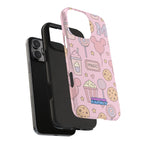 Capymo Family Kawaii Magic Snack Phone Case – Pastel Candy, Popcorn & Cookie Pattern Cover