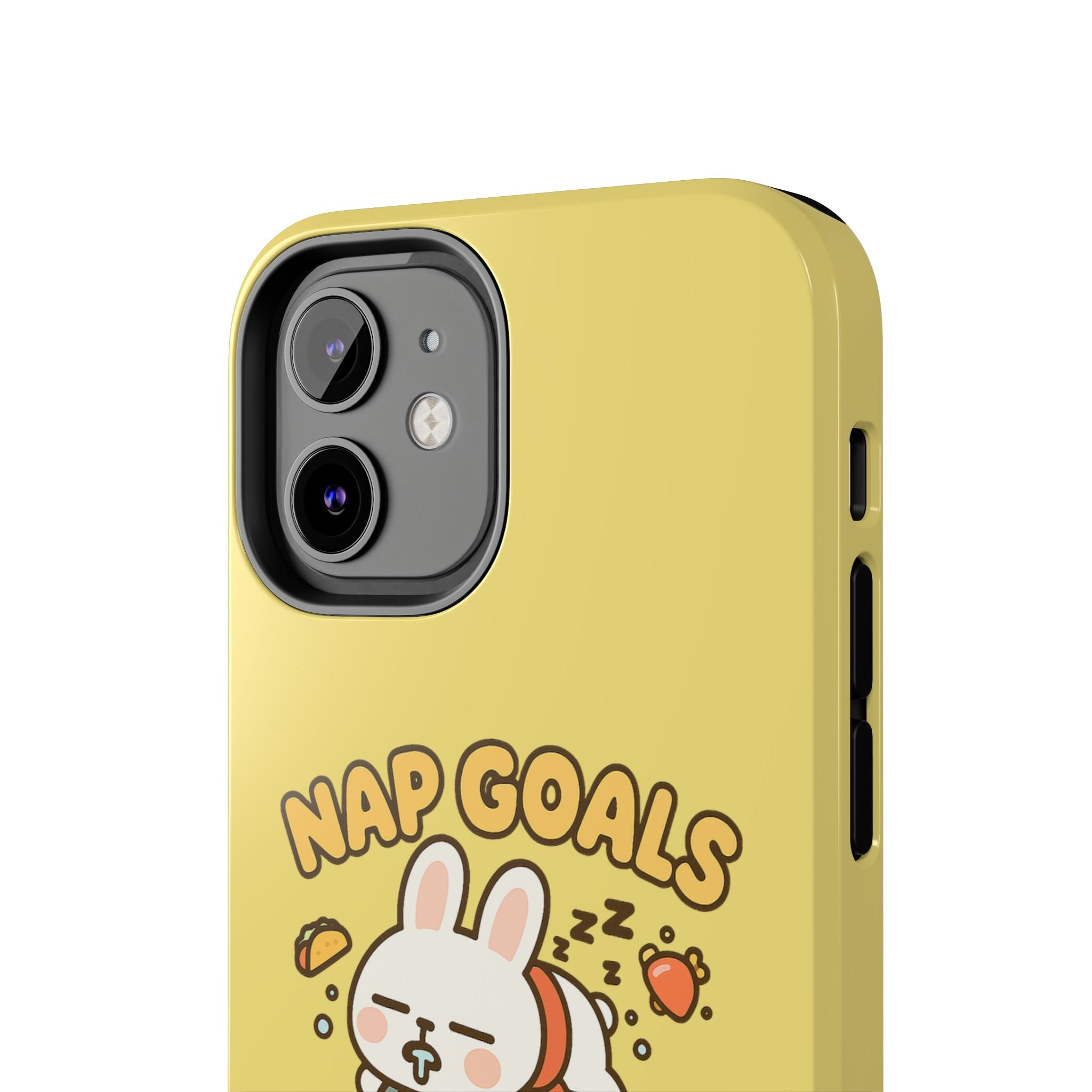 Capymo Family “Nap Goals” Phone Case – Cute Bunny Toto Sleeping on Alarm Clock Cover