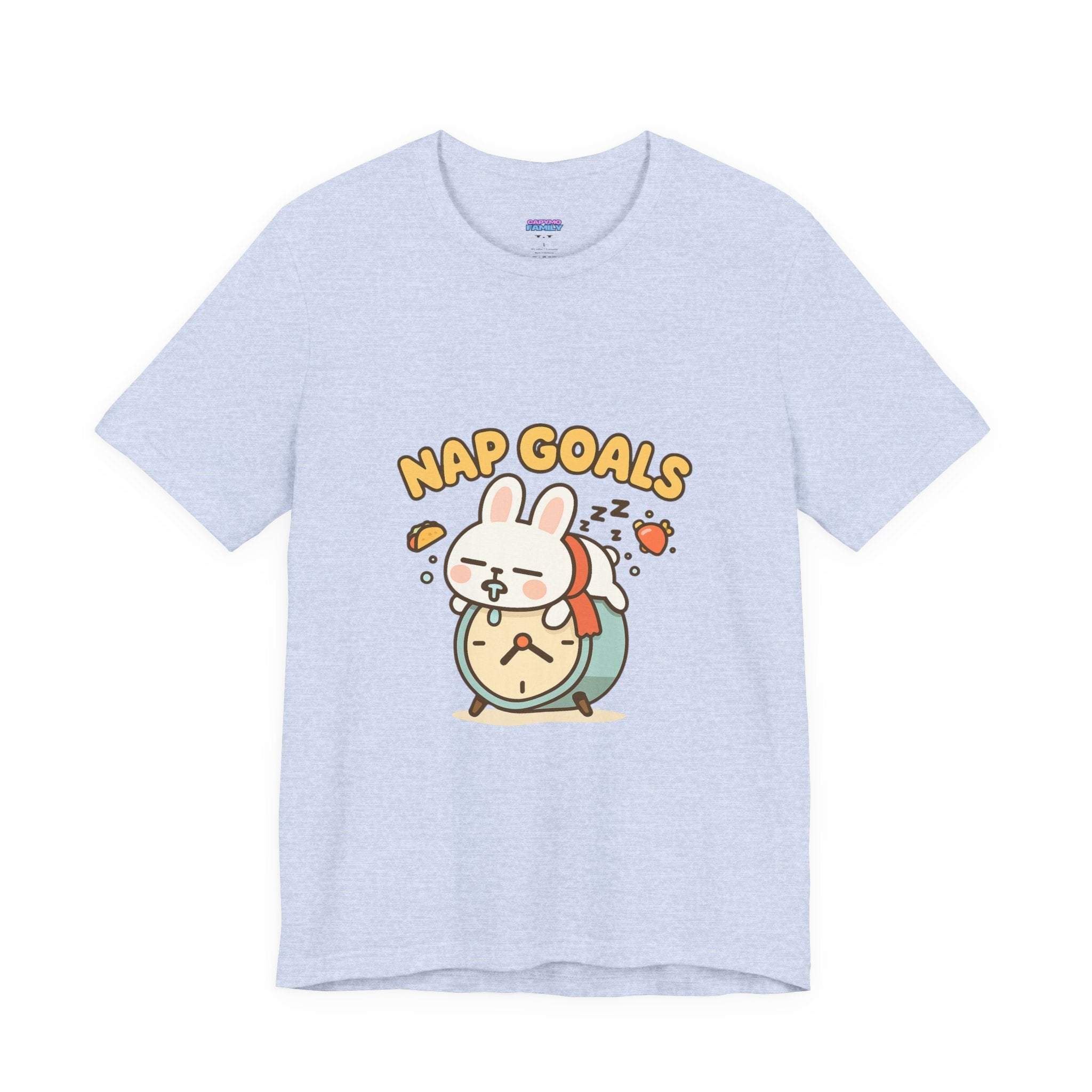 Capymo Family Kawaii Bunny Soft Cotton T-Shirt – "Nap Goals" "Toto" The Bunny Cute Tee (Unisex)