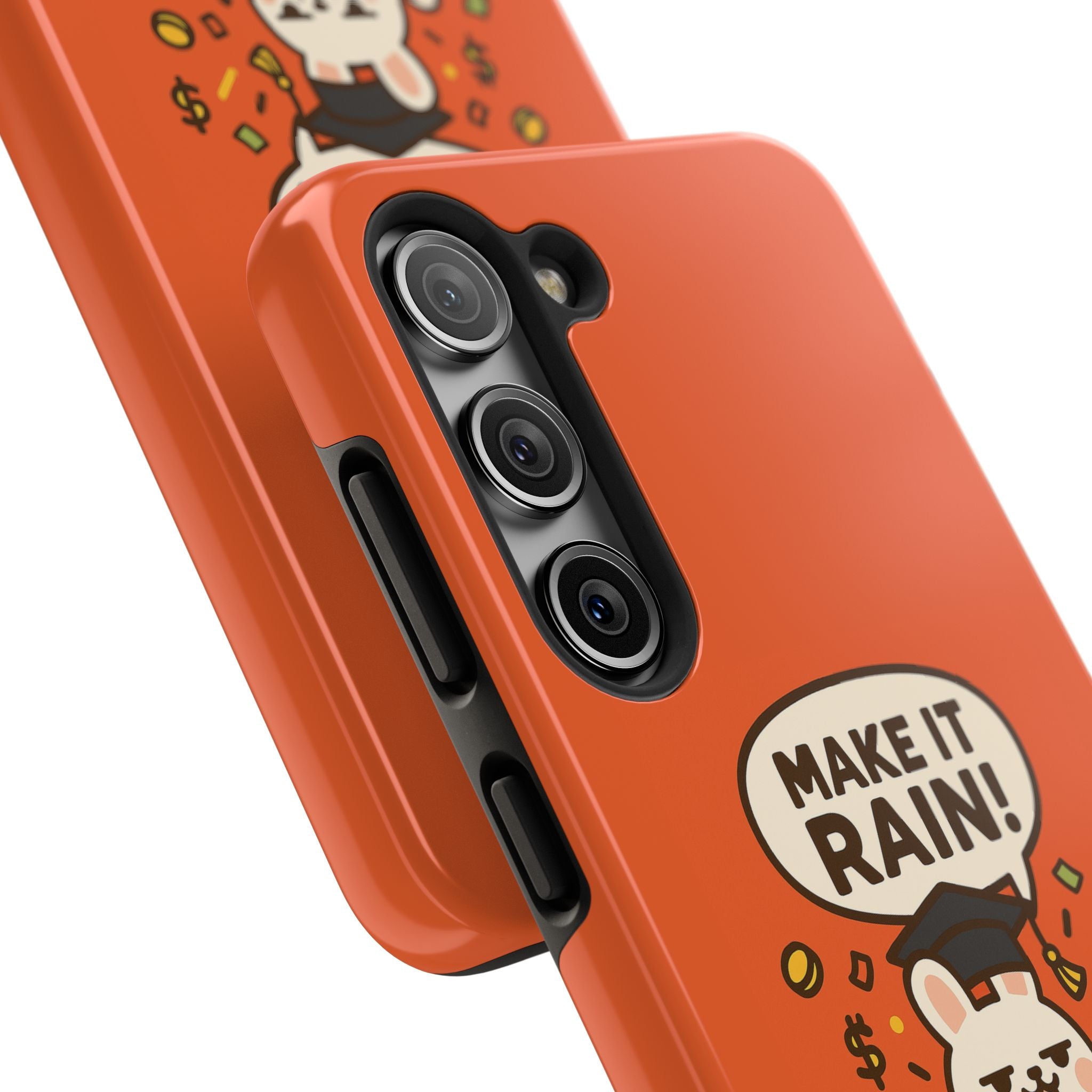 Capymo Family Playful Cute Cartoon Bunny Tough Phone Case –"Make It Rain" Bunny "Toto" Phone Case