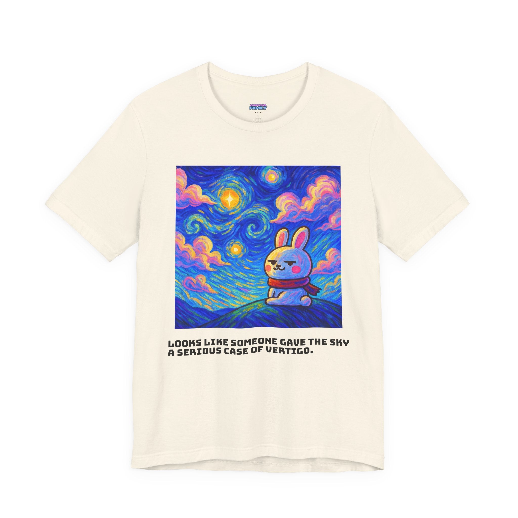 Capymo Family Starry Sky Night Vibrant Bunny Graphic Tee, Fun and Whimsical Short Sleeve Shirt, Perfect for Family Gatherings, Easter, or Everyday Wear