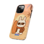 Capymo Family Sunset Surf Bunny Phone Case – Tropical Beach Skateboard Bunny "Toto" Phone Case