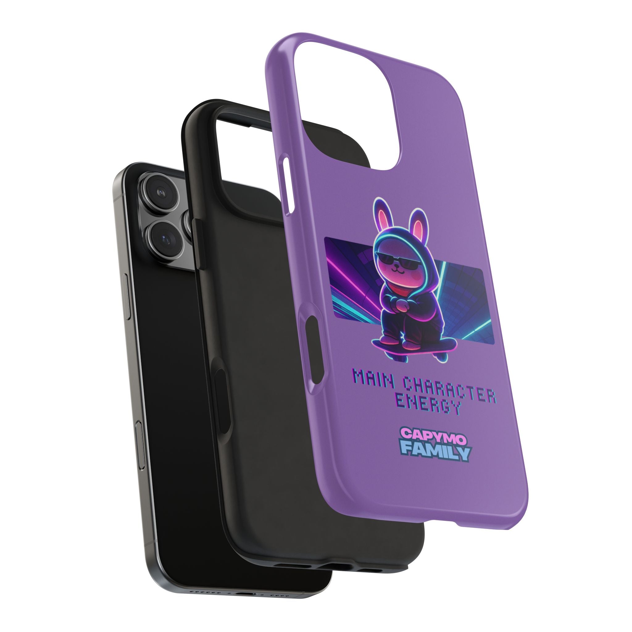 Capymo Family “Main Character Energy” Phone Case – Cyber Bunny Toto Aesthetic Cover
