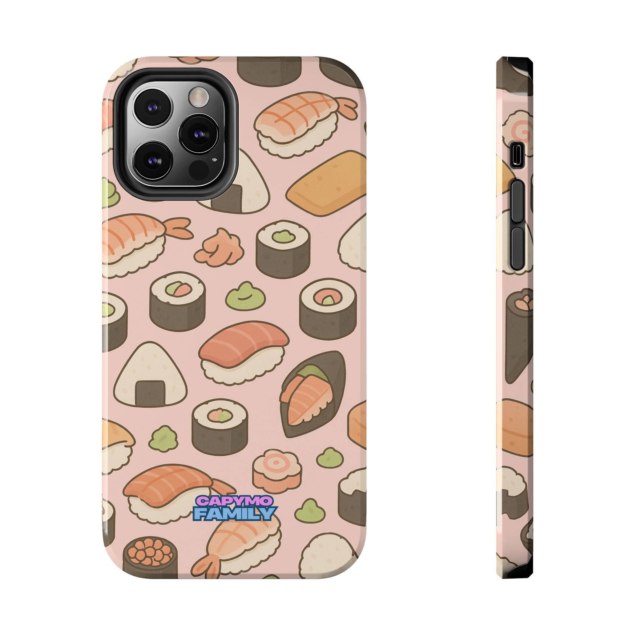 Capymo Family Kawaii Sushi Phone Case – Cute Sushi Pattern Phone Case