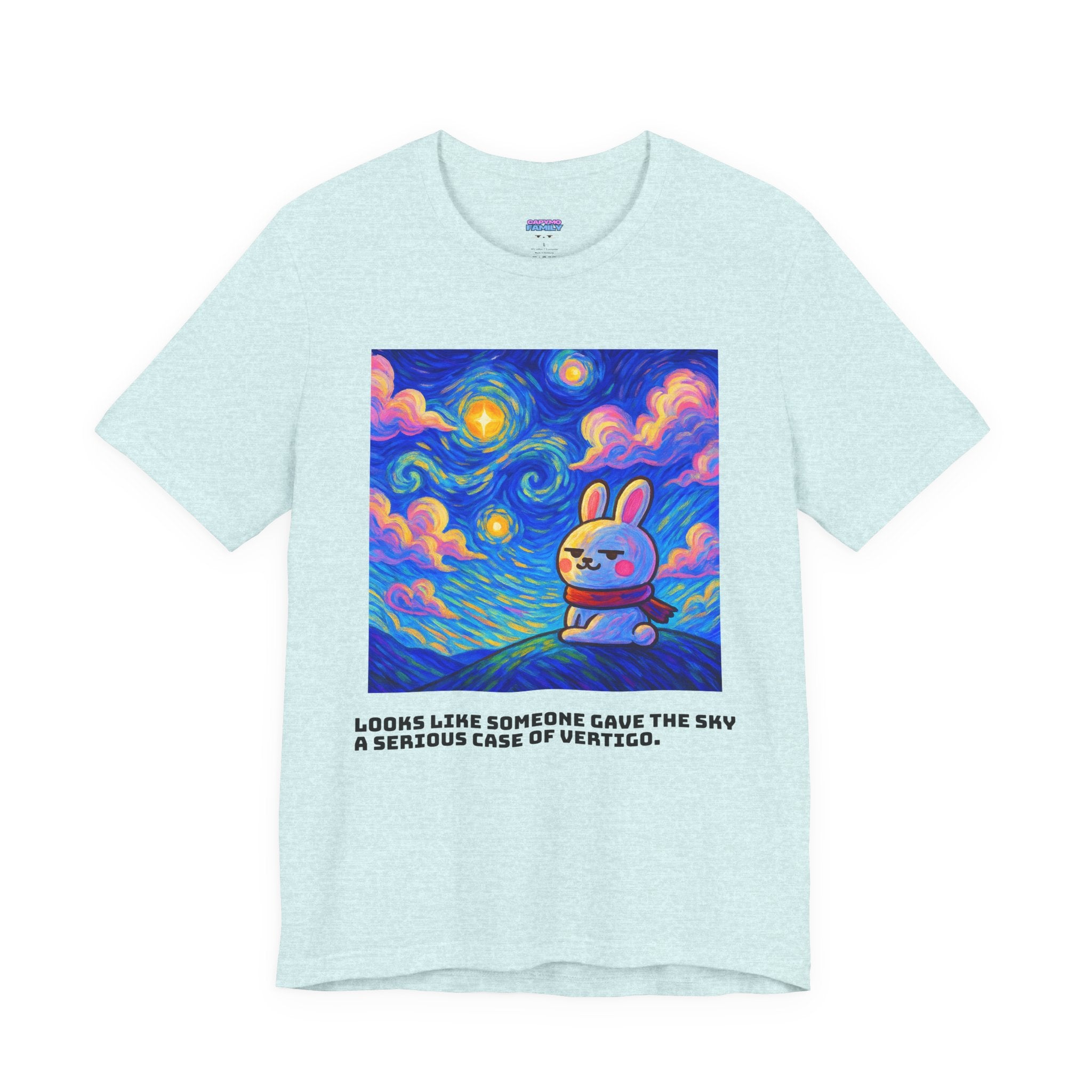 Capymo Family Starry Sky Night Vibrant Bunny Graphic Tee, Fun and Whimsical Short Sleeve Shirt, Perfect for Family Gatherings, Easter, or Everyday Wear