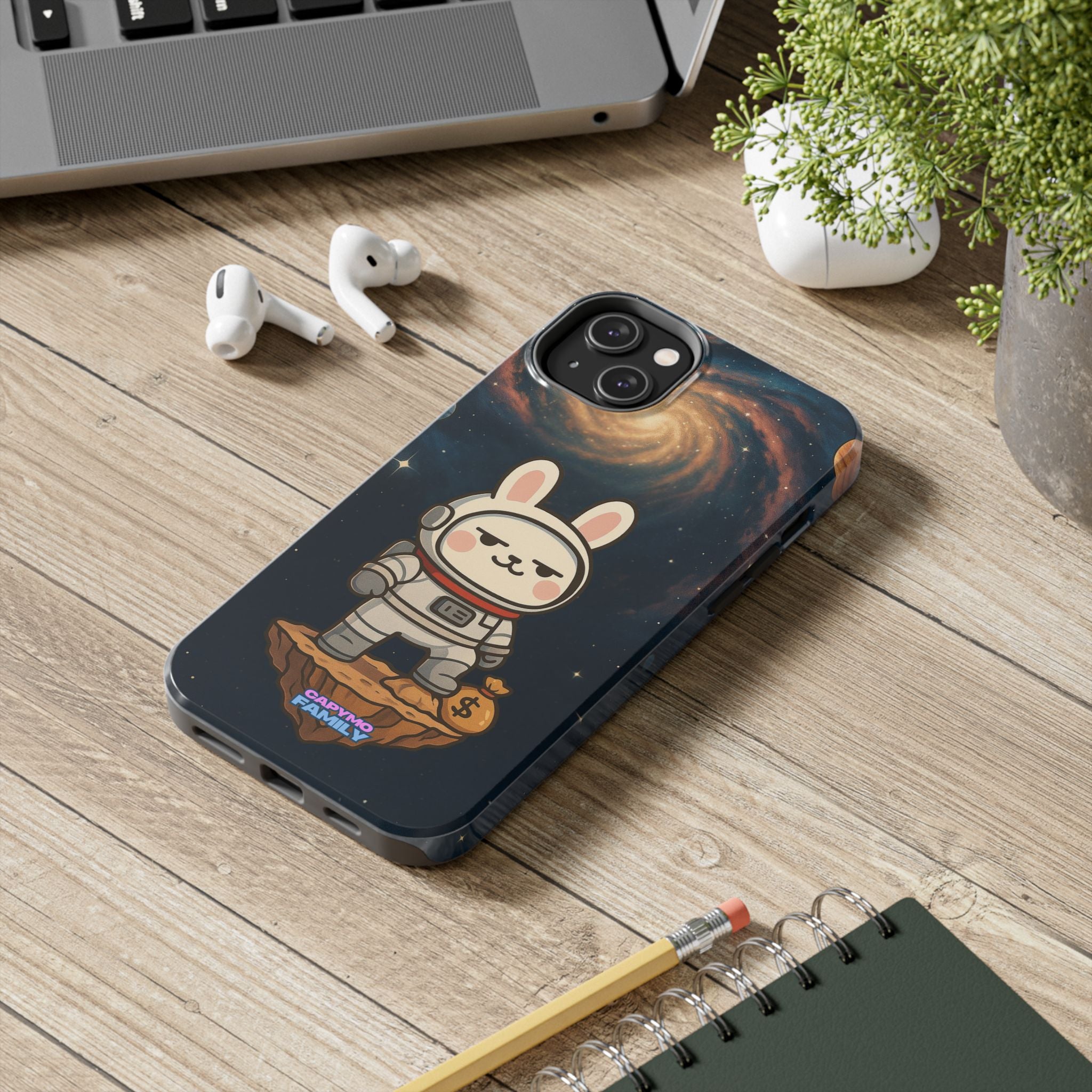 Capymo Family Cute Cartoon Bunny Tough Phone Case –Cute Astronaut  Bunny "Toto" Phone Case