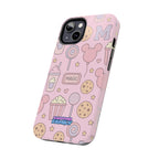 Capymo Family Kawaii Magic Snack Phone Case – Pastel Candy, Popcorn & Cookie Pattern Cover