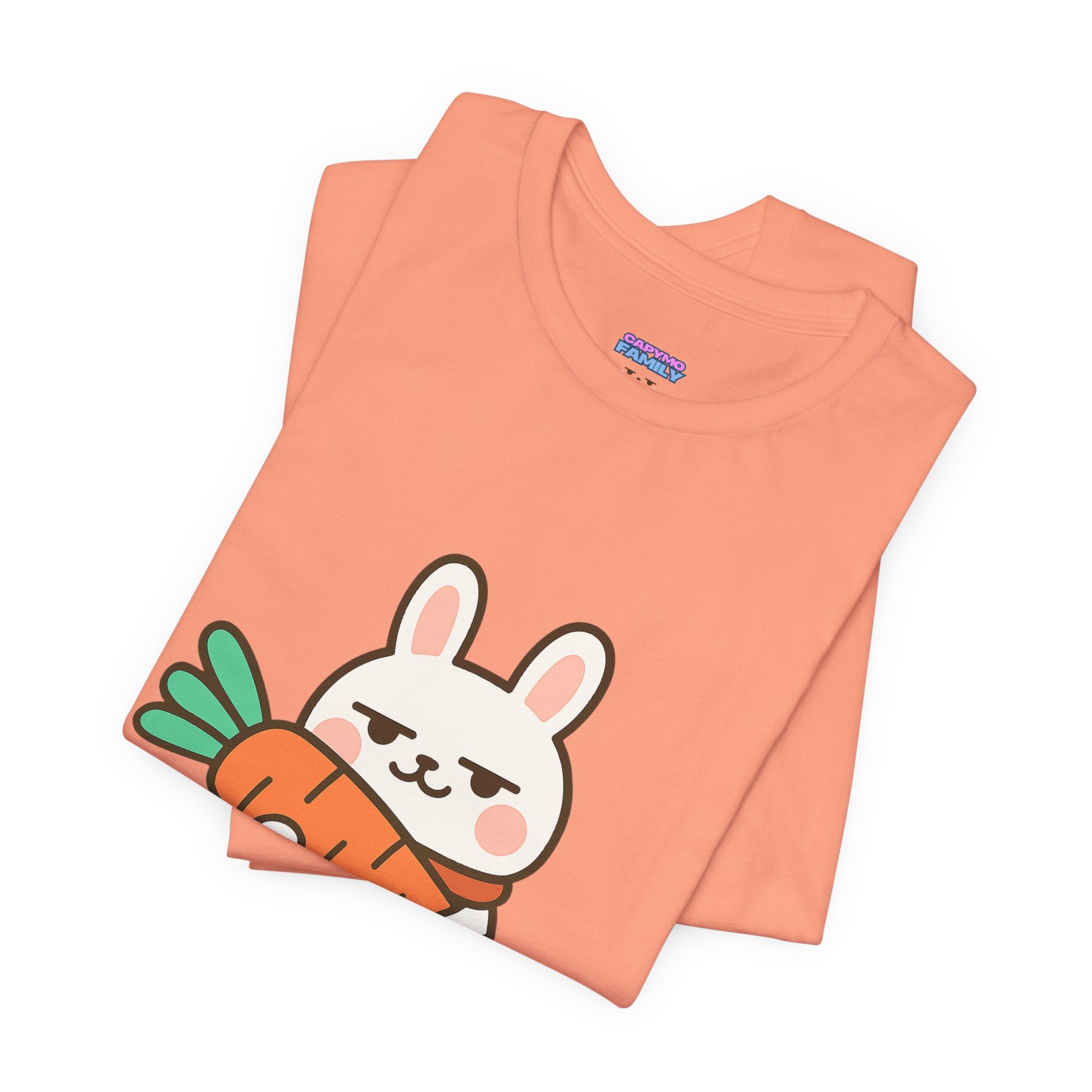capymo Family Cute Carrot Break Bunny Tee - Unisex Jersey Short Sleeve Tee, Funny Animal Shirt, Spring Gift, Cute Graphic Tee, Gift for Bunny Lovers
