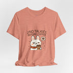 Capymo Family Kawaii Bunny Soft Cotton T-Shirt – "No Talkie Before Coffee" "Toto" The Bunny Cute Tee (Unisex)
