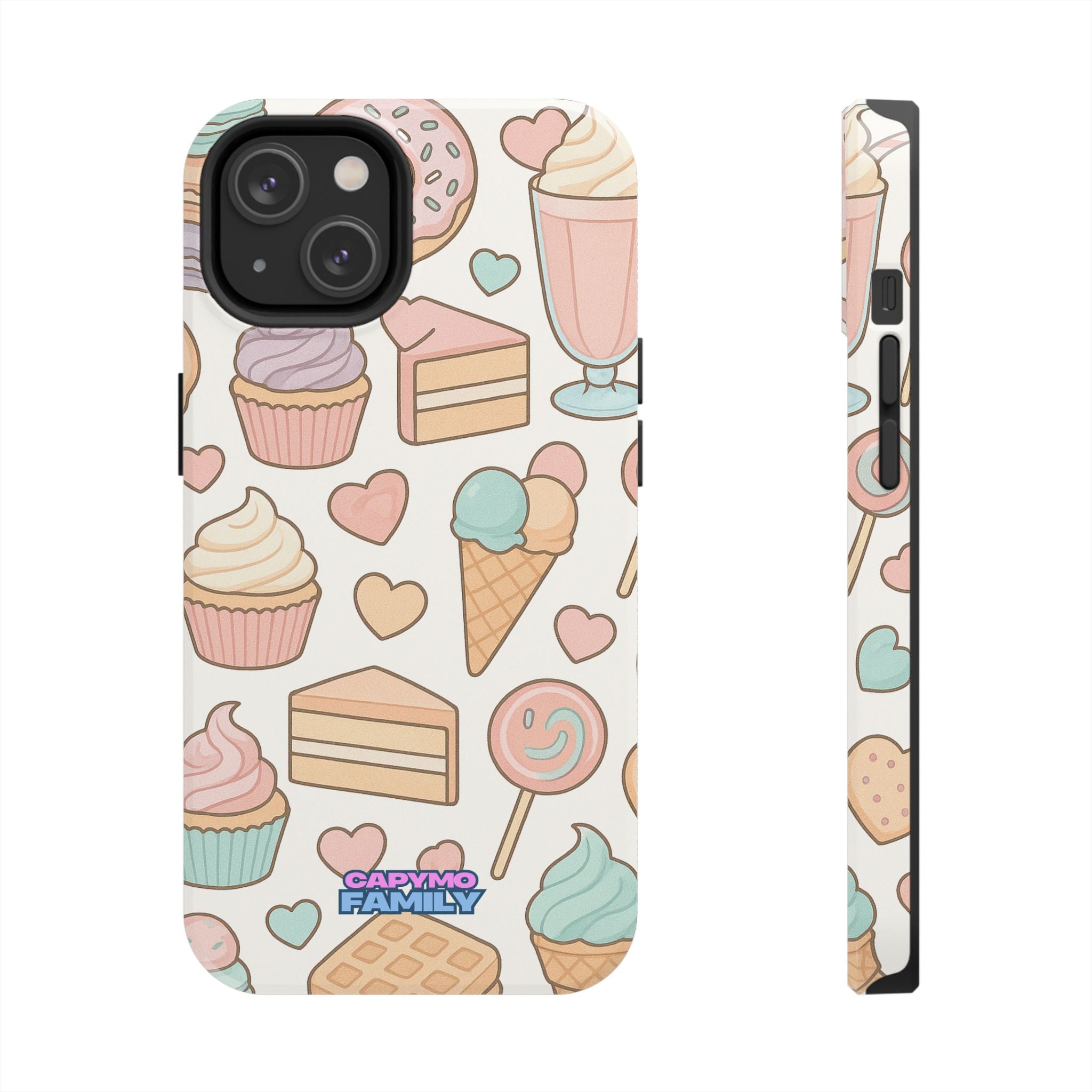 Capymo Family Kawaii Dessert Phone Case – “Sweet Tooth Collection” Ice Cream, Cake, and Candy Cute Pastel Design