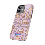 Capymo Family Kawaii Makeup Phone Case – Cute Girly iPhone Cover with Cosmetic Beauty Pattern