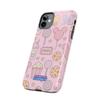 Capymo Family Kawaii Magic Snack Phone Case – Pastel Candy, Popcorn & Cookie Pattern Cover