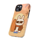Capymo Family Sunset Surf Bunny Phone Case – Tropical Beach Skateboard Bunny "Toto" Phone Case