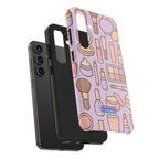 Capymo Family Kawaii Makeup Phone Case – Cute Girly iPhone Cover with Cosmetic Beauty Pattern