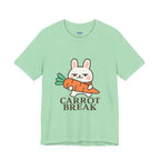 capymo Family Cute Carrot Break Bunny Tee - Unisex Jersey Short Sleeve Tee, Funny Animal Shirt, Spring Gift, Cute Graphic Tee, Gift for Bunny Lovers