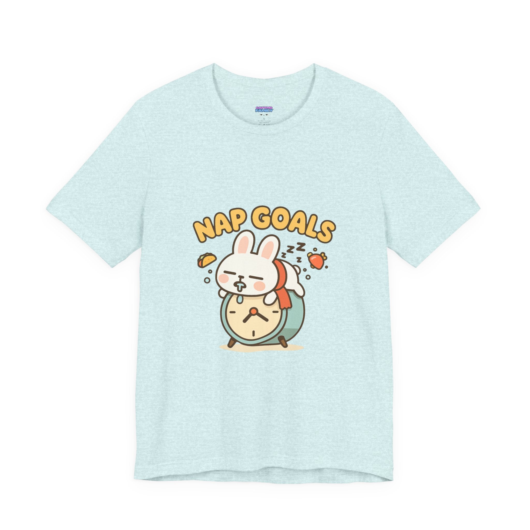 Capymo Family Kawaii Bunny Soft Cotton T-Shirt – "Nap Goals" "Toto" The Bunny Cute Tee (Unisex)