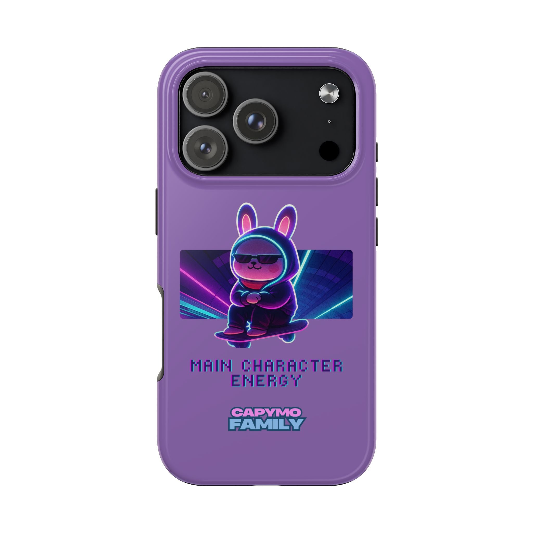 Capymo Family “Main Character Energy” Phone Case – Cyber Bunny Toto Aesthetic Cover
