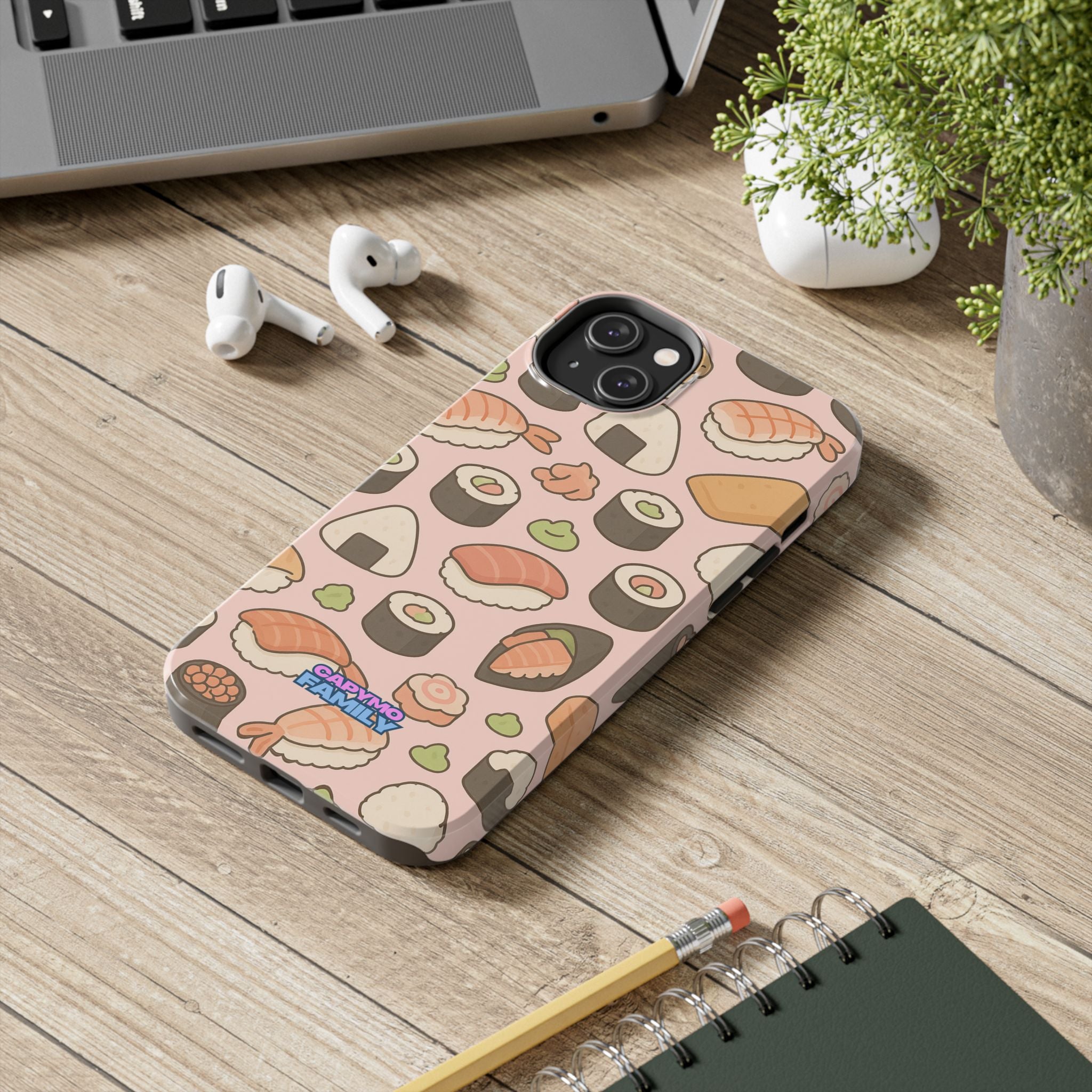 Capymo Family Kawaii Sushi Phone Case – Cute Sushi Pattern Phone Case