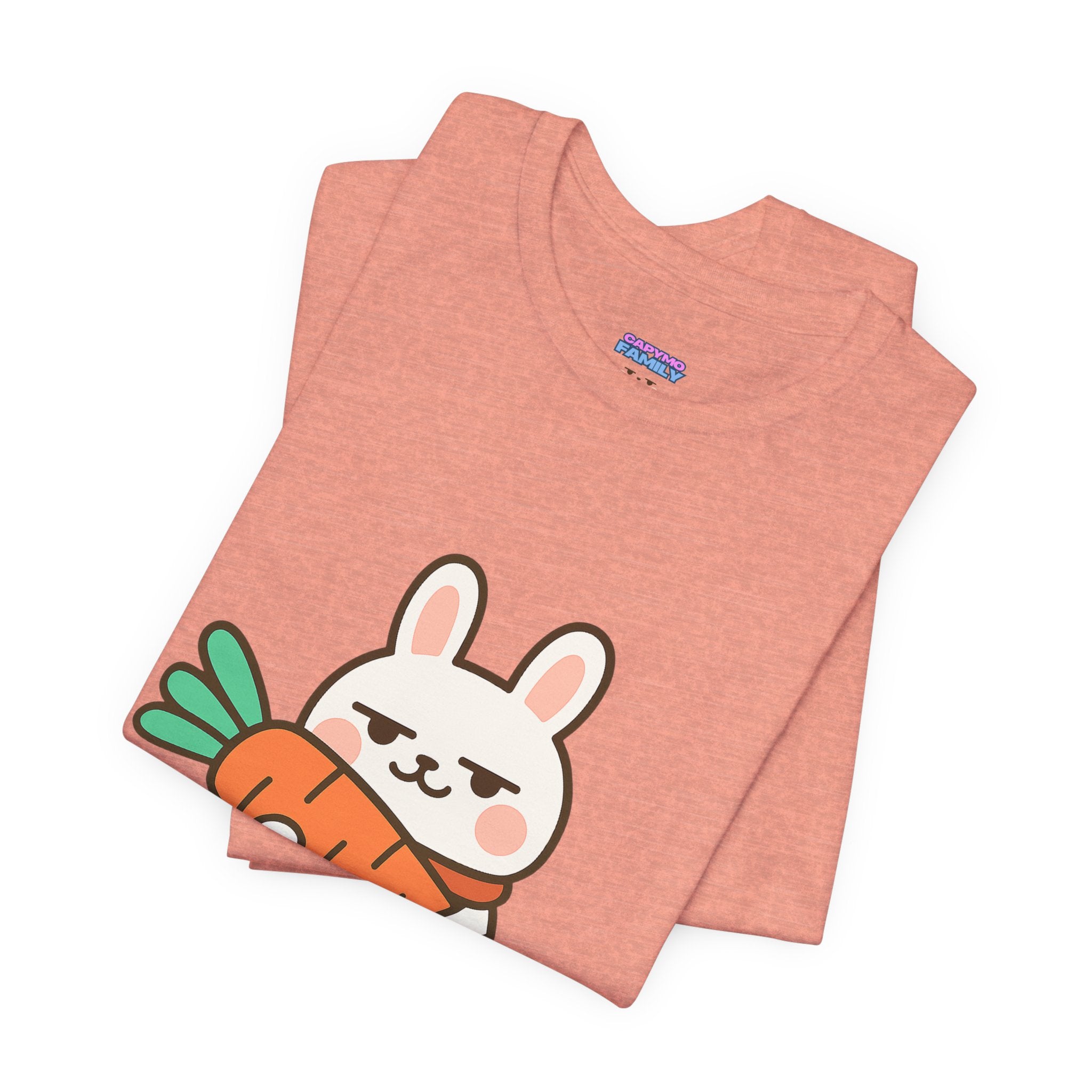 capymo Family Cute Carrot Break Bunny Tee - Unisex Jersey Short Sleeve Tee, Funny Animal Shirt, Spring Gift, Cute Graphic Tee, Gift for Bunny Lovers