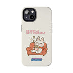 Capymo Family “Be Gentle With Yourself” Phone Case – Cozy Bunny Self-Care Quote Cover