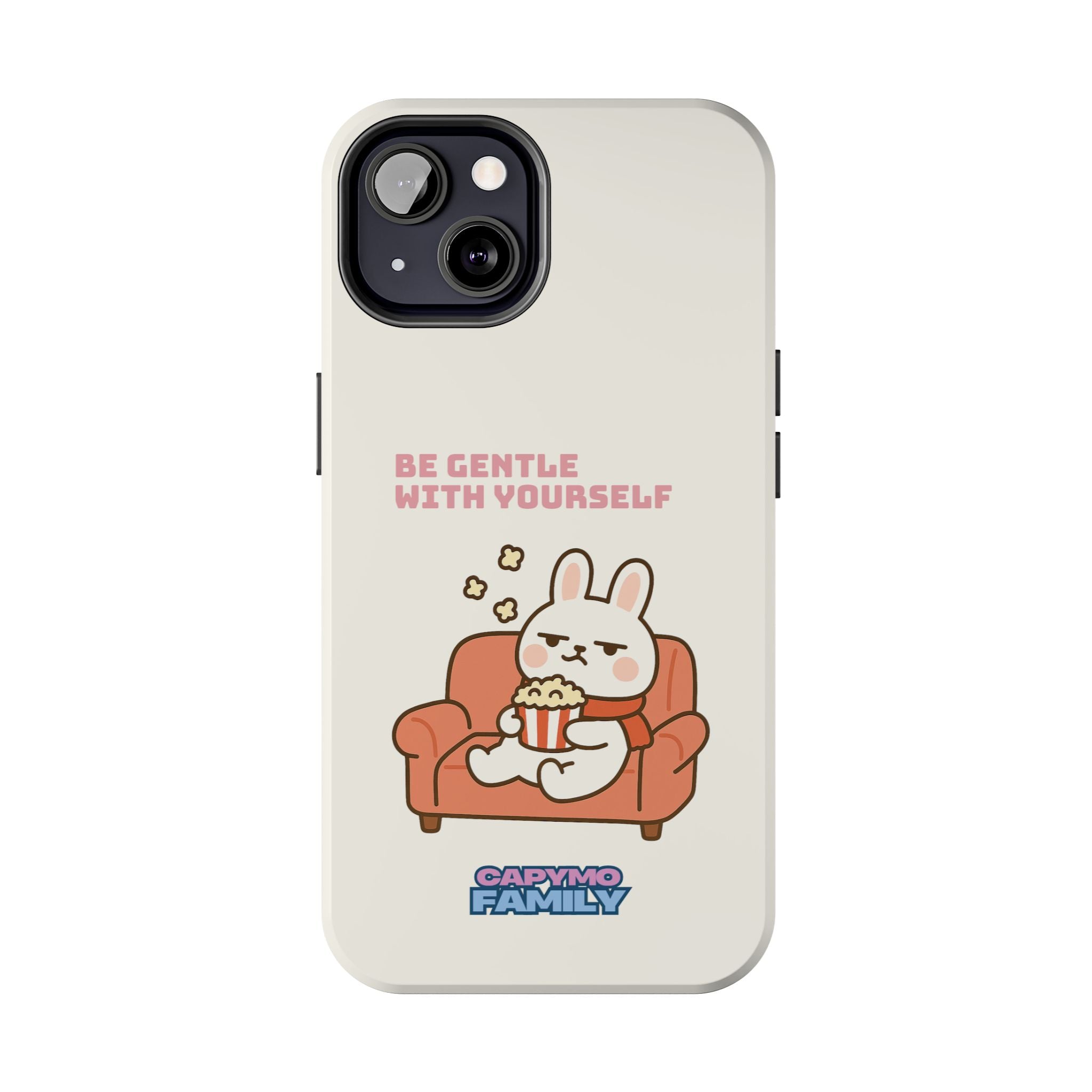 Capymo Family “Be Gentle With Yourself” Phone Case – Cozy Bunny Self-Care Quote Cover