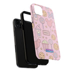 Capymo Family Kawaii Magic Snack Phone Case – Pastel Candy, Popcorn & Cookie Pattern Cover