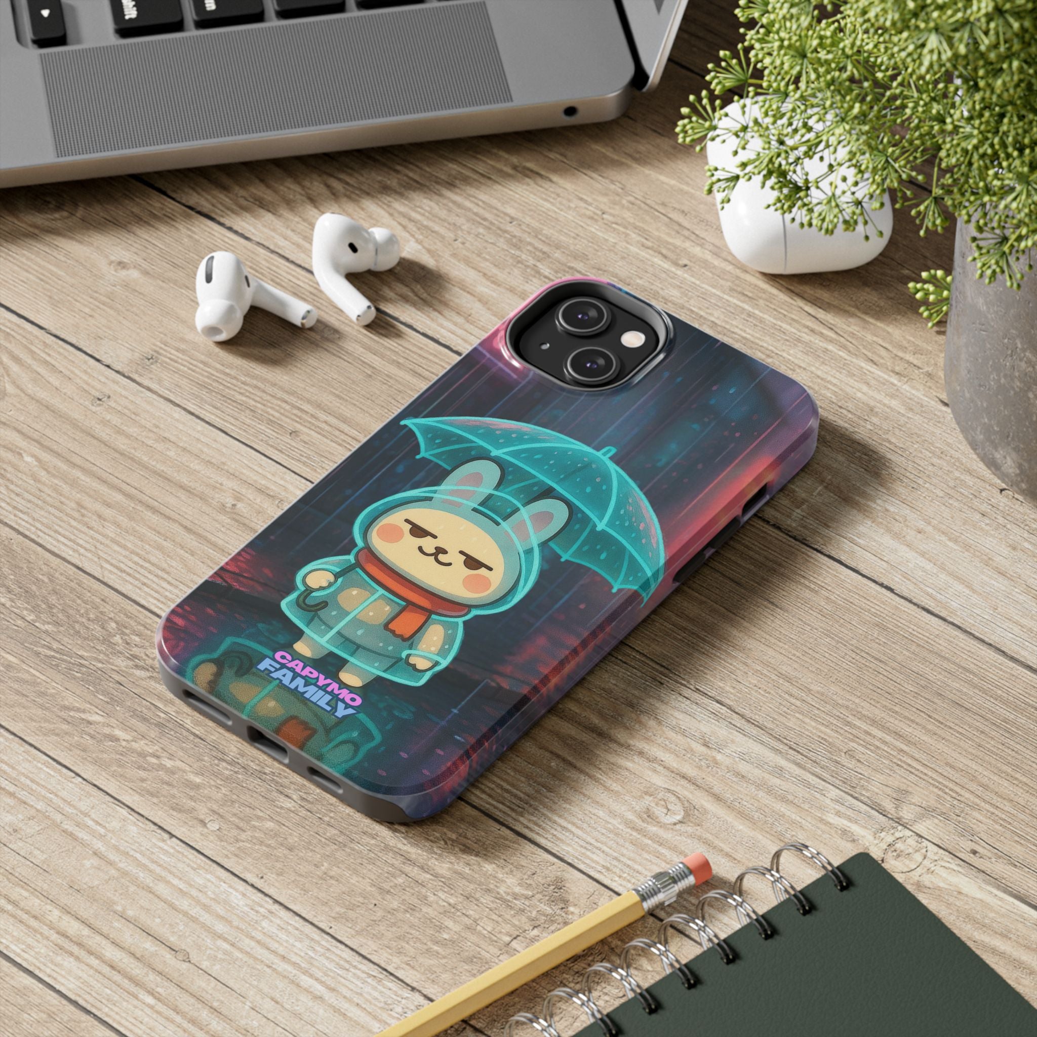 Capymo Family Cute Bunny Phone Case - Cyber Umbrella Bunny "Toto" Phone Case
