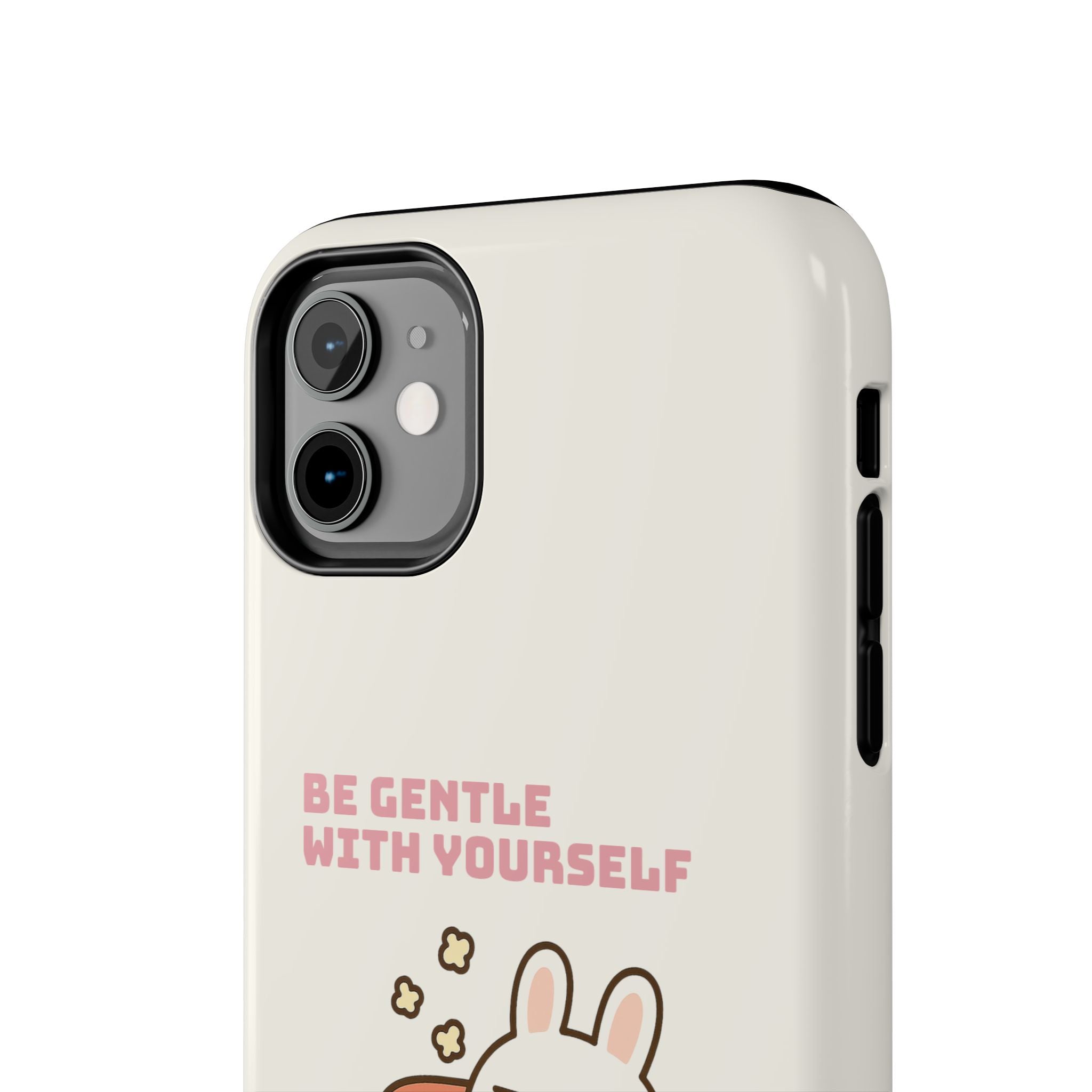 Capymo Family “Be Gentle With Yourself” Phone Case – Cozy Bunny Self-Care Quote Cover