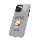 Capymo Family “No Talkie Before Coffee” Phone Case – Grumpy Bunny Morning Mood