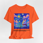 Capymo Family Starry Sky Night Vibrant Bunny Graphic Tee, Fun and Whimsical Short Sleeve Shirt, Perfect for Family Gatherings, Easter, or Everyday Wear