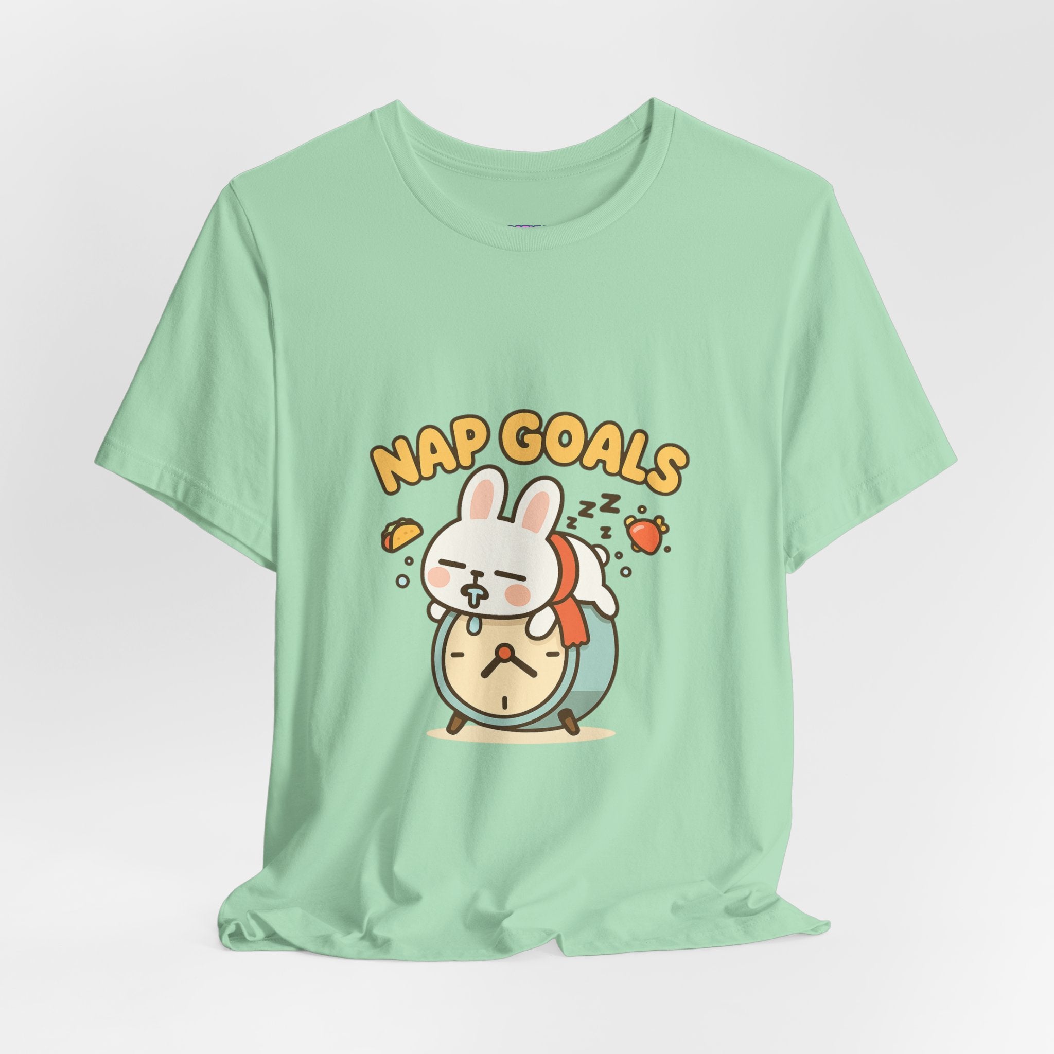 Capymo Family Kawaii Bunny Soft Cotton T-Shirt – "Nap Goals" "Toto" The Bunny Cute Tee (Unisex)