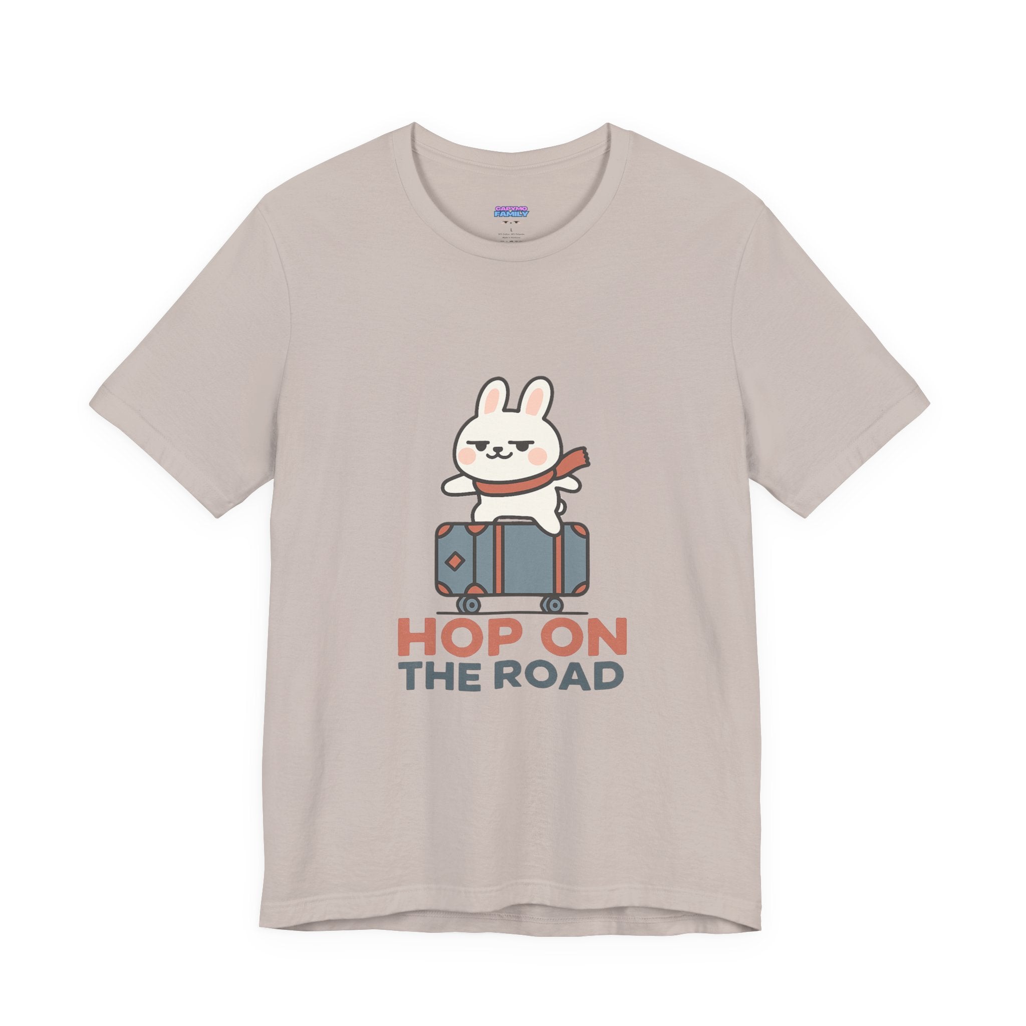 Capymo Family Adventurous Bunny Graphic Tee | Family Travel Shirt, Cute Animal T-Shirt, Fun Summer Outfit, Gift for Travelers, Vacation Wear