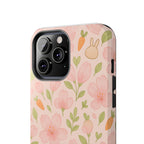 Capymo Family Bunny Blossom Spring Phone Case – Cute Floral iPhone Cover with Carrots & Sakura